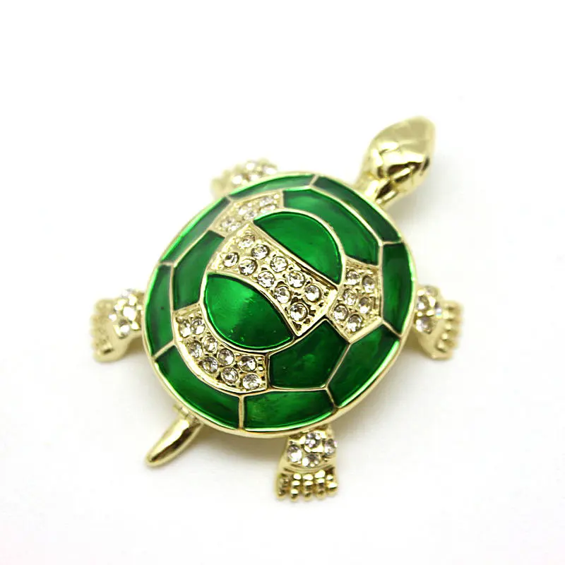 SHINNYGIFTS Crystal Studded Turtle Shape Jewelry Box, Handmade Miniatures, Sea Turtles,  Feng Shui Craft