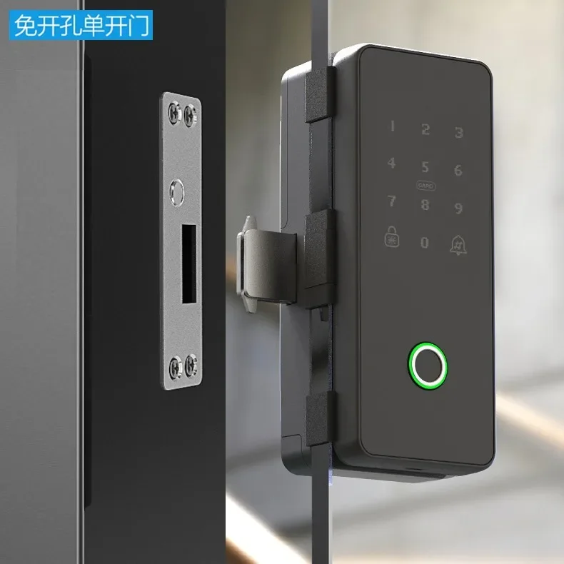 Multi-language Office Commercial Double Open Glass Door Graffiti Smart Electronic Password Bluetooth Lock