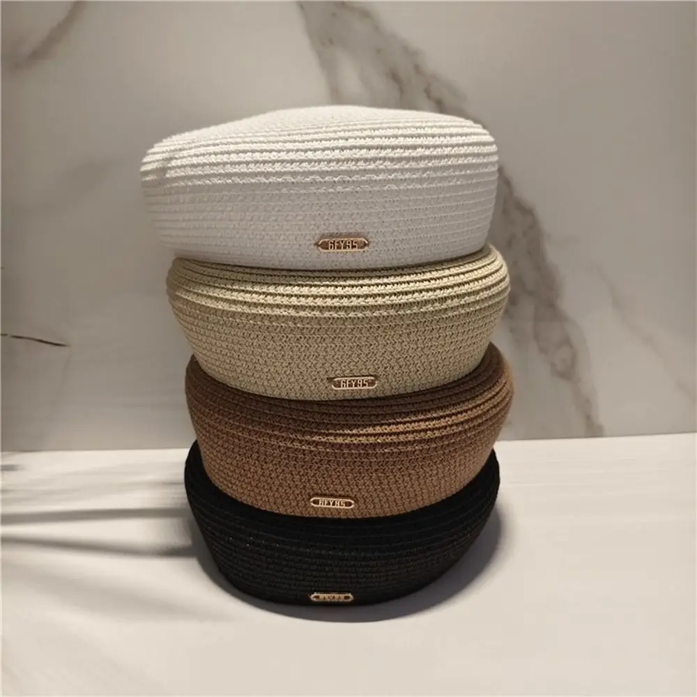 New Solid Women's Straw Pillbox Hat Structured Crown Vintage Style Round Dress Hat Round Shape Brimless Cap Formal Occasions