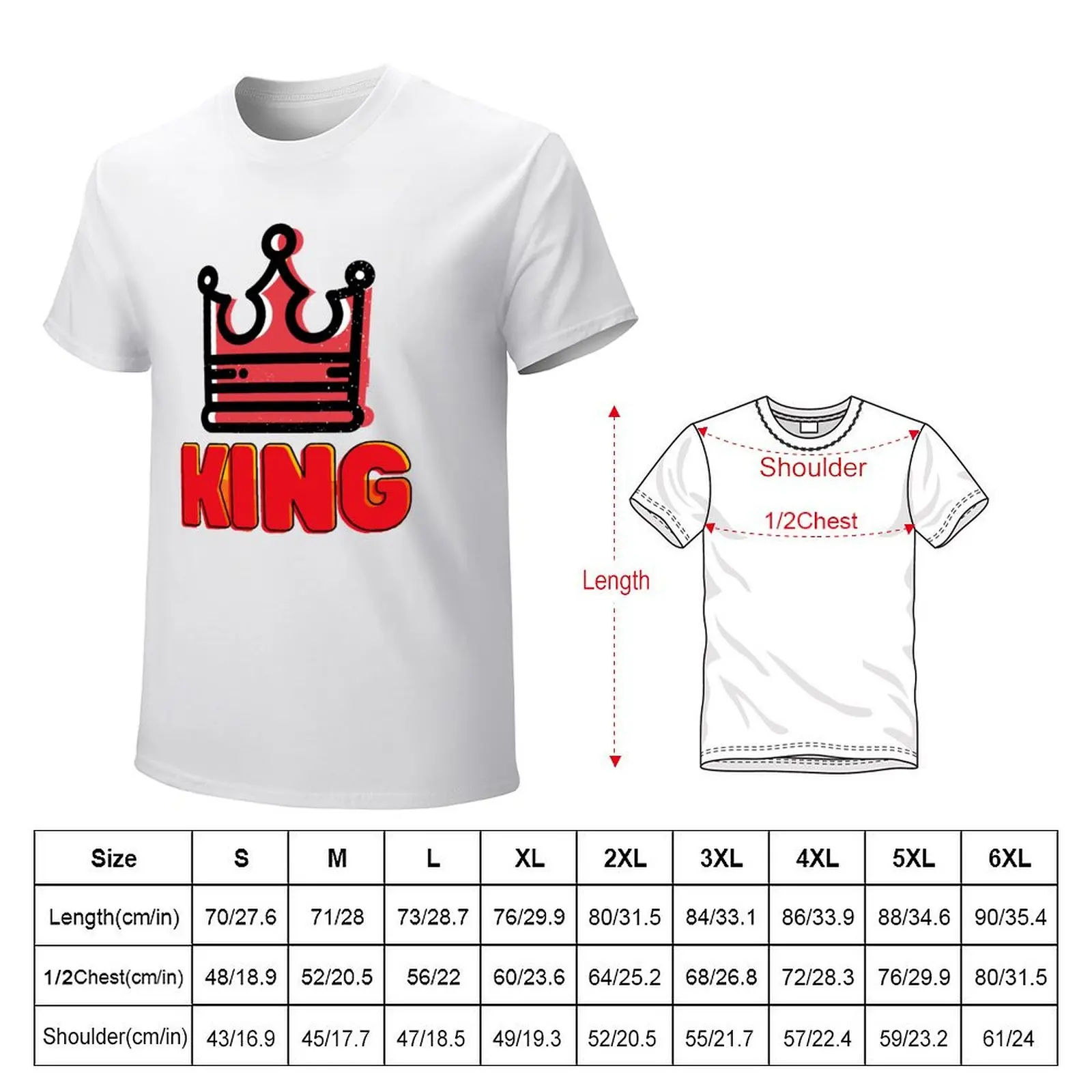 King, designed for the authentic ones T-shirt korean fashion plus sizes graphics mens clothes