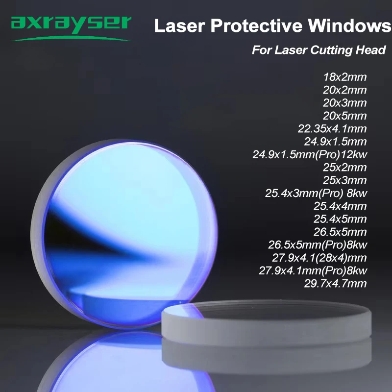 

Laser Protective Windows 18x2mm-29.7x4.7mm Fused Silica Protection Lens for Raytools Precitec WSX Fiber Cutting Machine Head