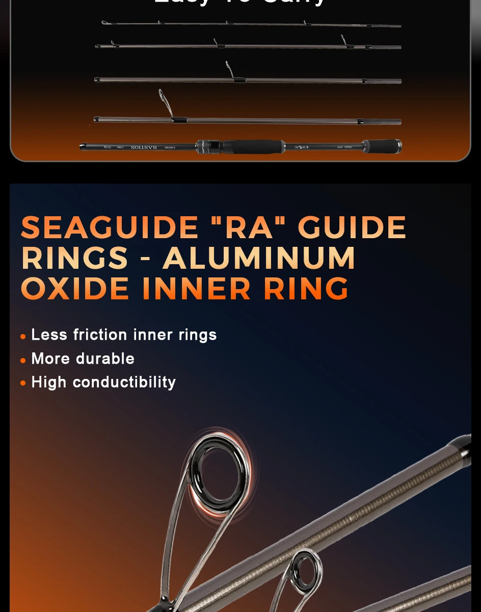 MIFINE BASTION Spinnrute 5/6 Segmente 30T 3-12g/4-15g/5-25g/7-28g/8-35g/10-42g Rockfishing-Ruten F für Süß- und Salzwasser – Detail 5