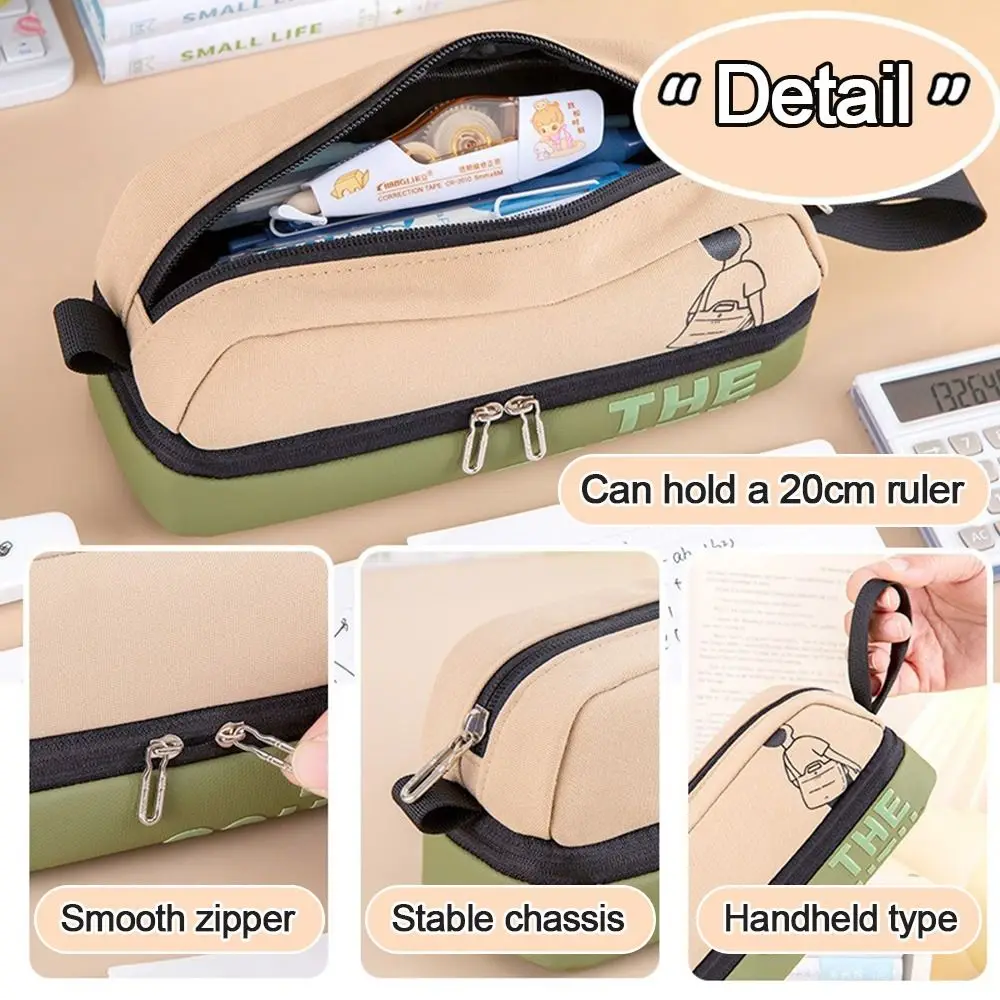 New Portable Pen Bag Three-layer Large Capacity Pencil Case Pen Box Gift