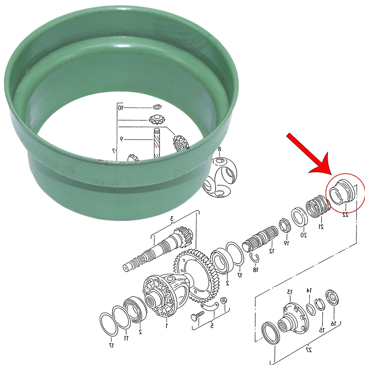 

Manual Gearbox 020 Seal Housing Trans Axle Flange Sleeve for VW Golf MK1 MK2 MK3 1979 1980 1981 1982-2002 Control Arm Mounting