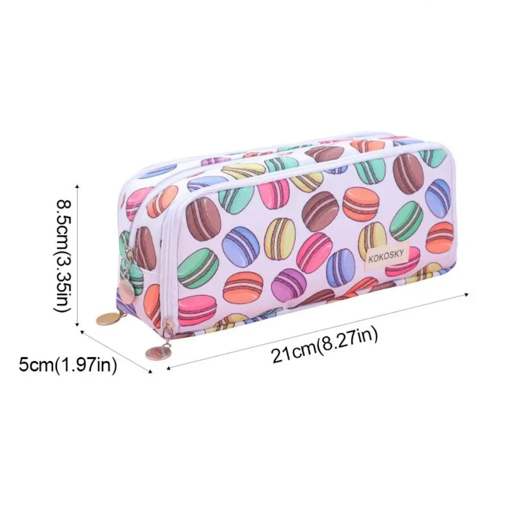 Portable Large Storage Pencil Bag Zipper 3 Compartment Pen Case Cute Creative Pencil Pouch Office