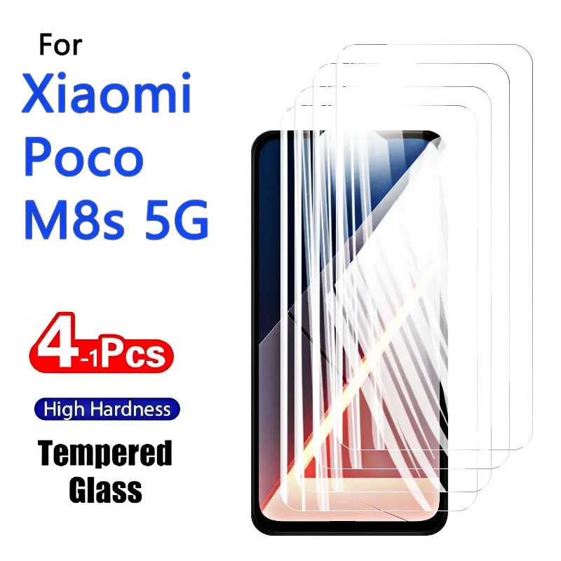 1-4 Stück Displayschutzfolien für Xiaomi Poco M8s M 8 S M8 8s 5G, gehärtetes Glas, hochaluminiumhaltig, kratzfest, case-freundlich, mit Fingerabdrucksensor-Kompatibilität