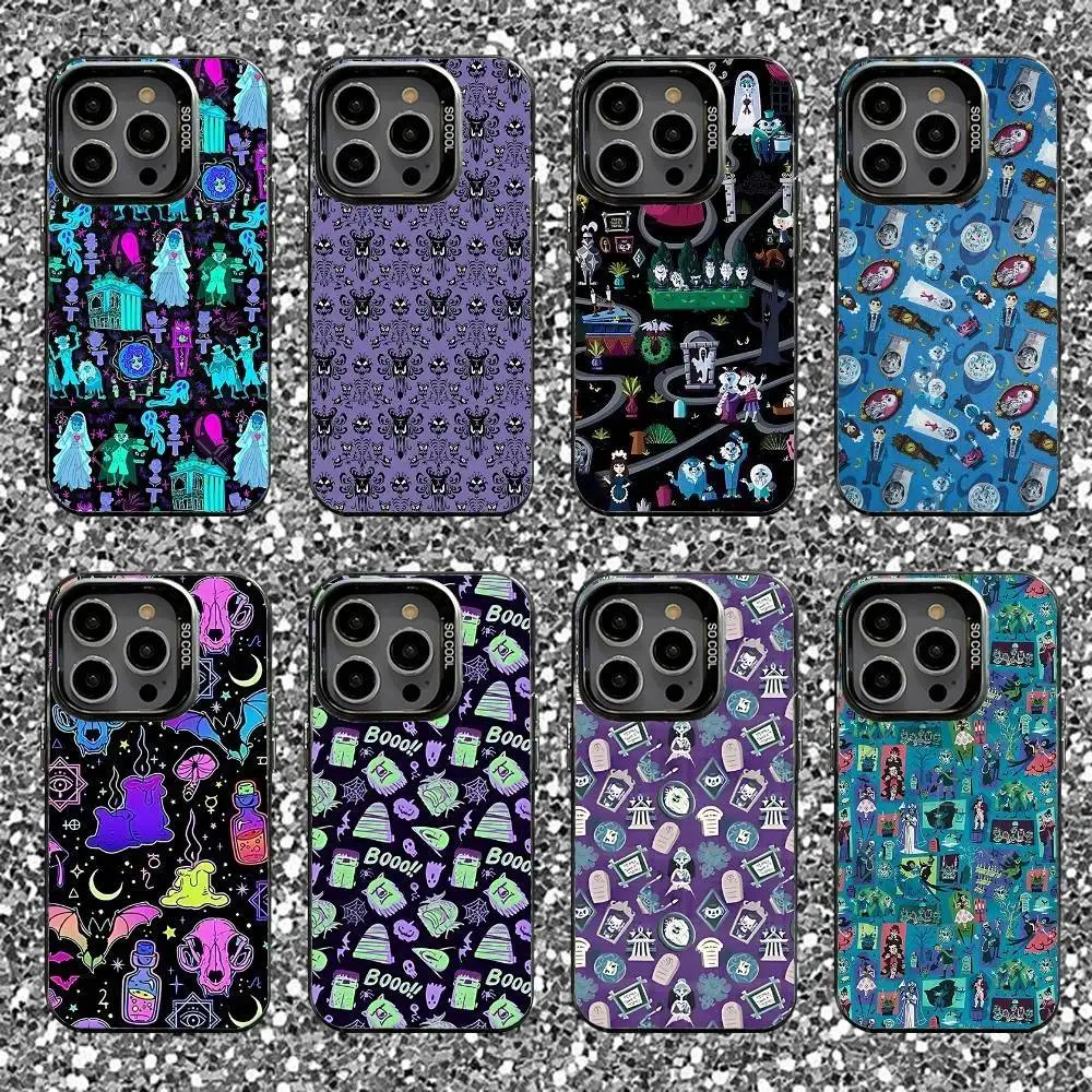 

Horror Ghost Pattern Phone Case For iPhone 16,15,14,13,12,11,Pro,XS,Max,Plus,Mini,SE Black Candy Matte Shockproof Cover