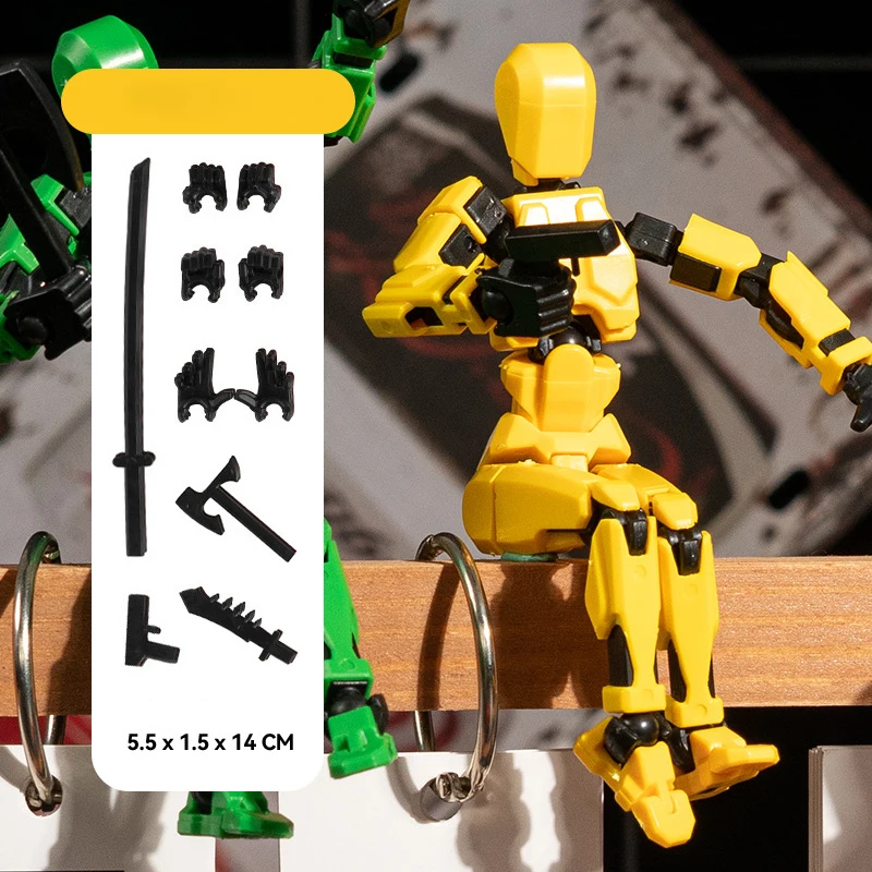 Robot d'impression 3D - Figure articulée T13 | Figure d'action | Robot d'action Mobile multiarticulé | Joints Mobiles | pour la décoration de Bureau de Collection | Jouet mécanique en p