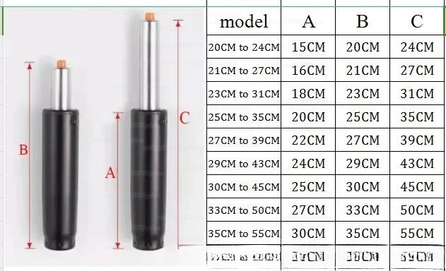 1PC Heavy Pneumatic Rod Swivel Chair Gas Lift Cylinder Hydraulic Pneumatic Shock Piston Heavy Duty Lift Seat Support Rod