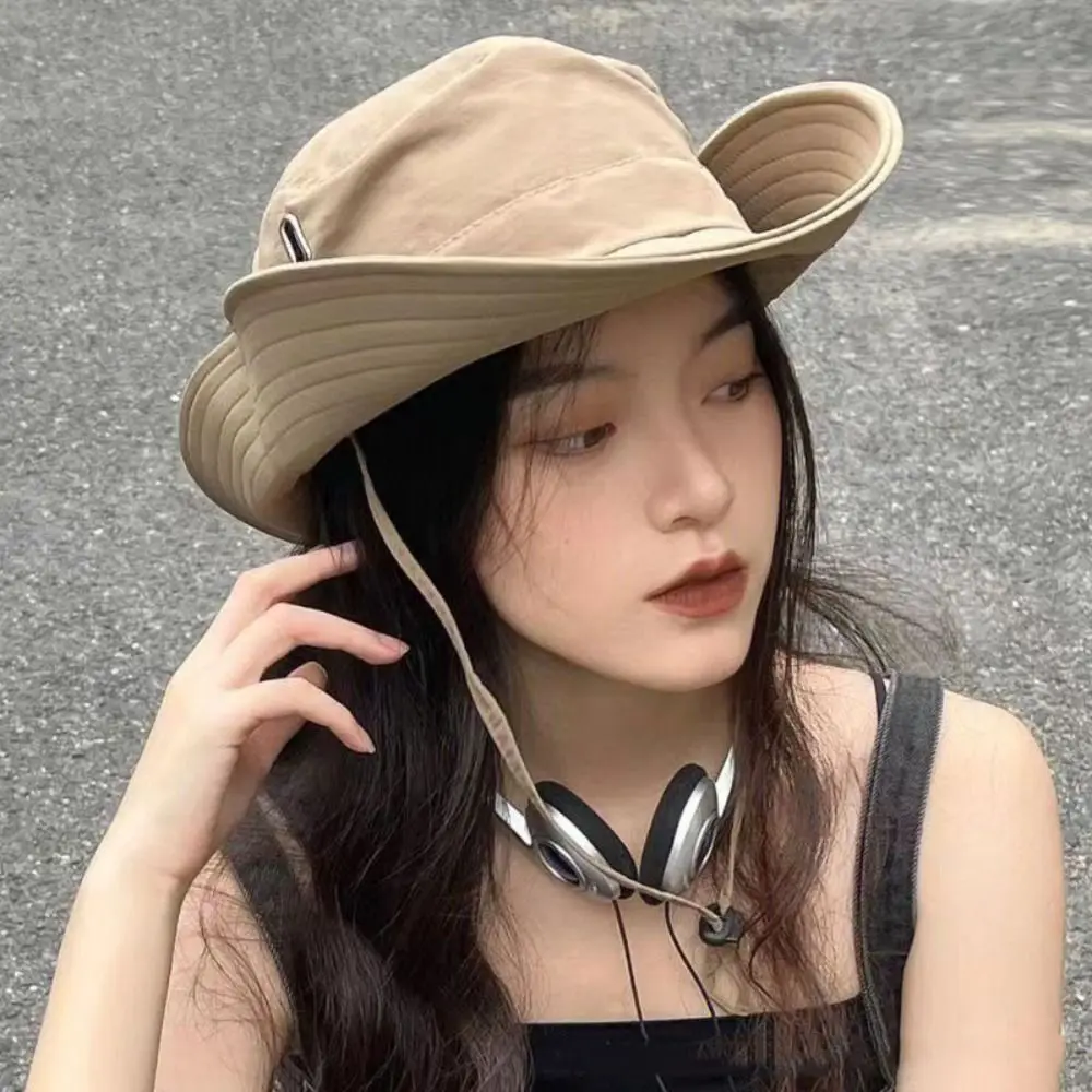 Elegant Wide Brim Western Cowboy Hat Knight Hat Climbing Hat Summer Sun Hat Sun Protection Cap Beach Cap Sunscreen Cap Holiday