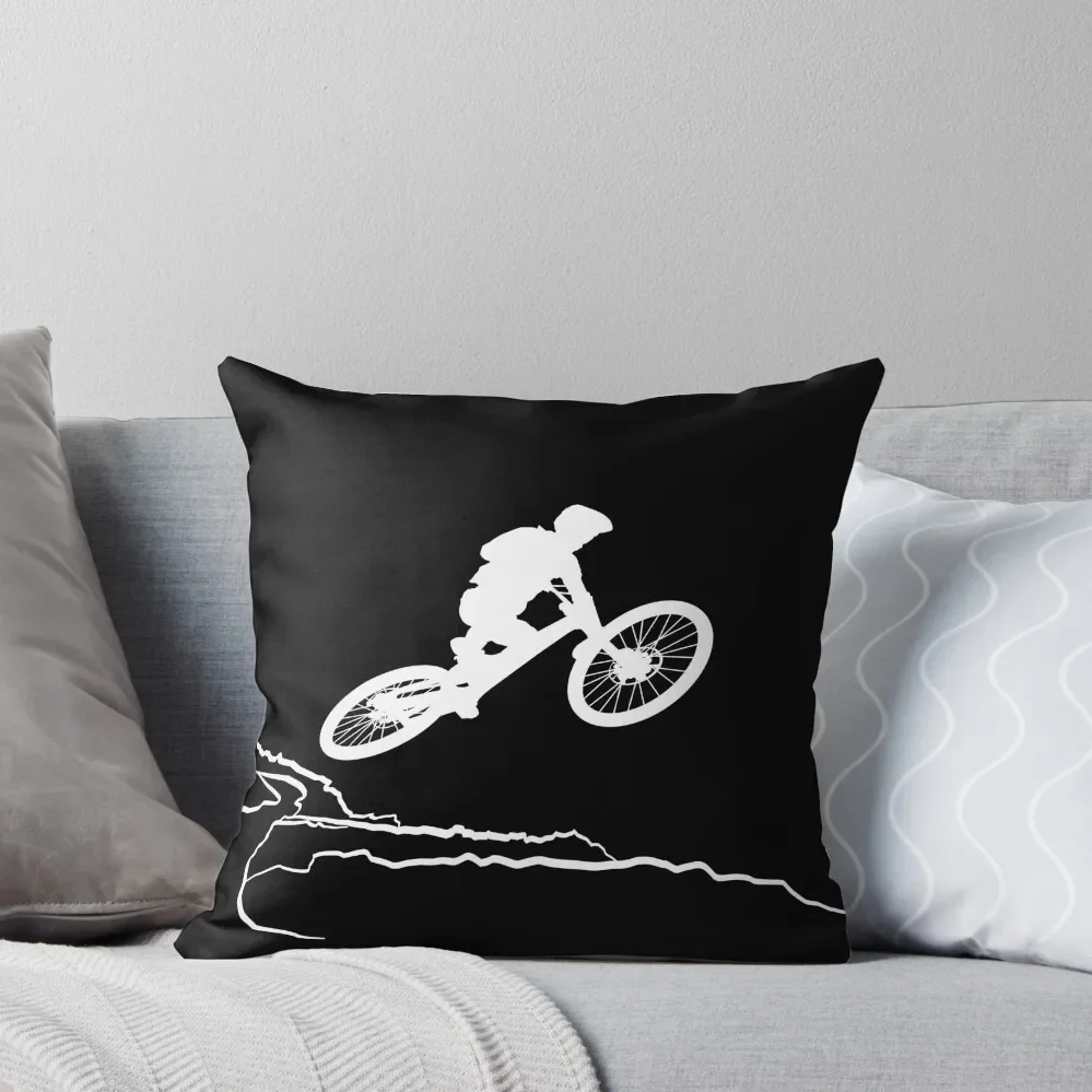 Downhill Mountainbike MTB Mountain Bike mountains, Downhill MTB Mountain Bike Mountainbike mountains Throw Pillow