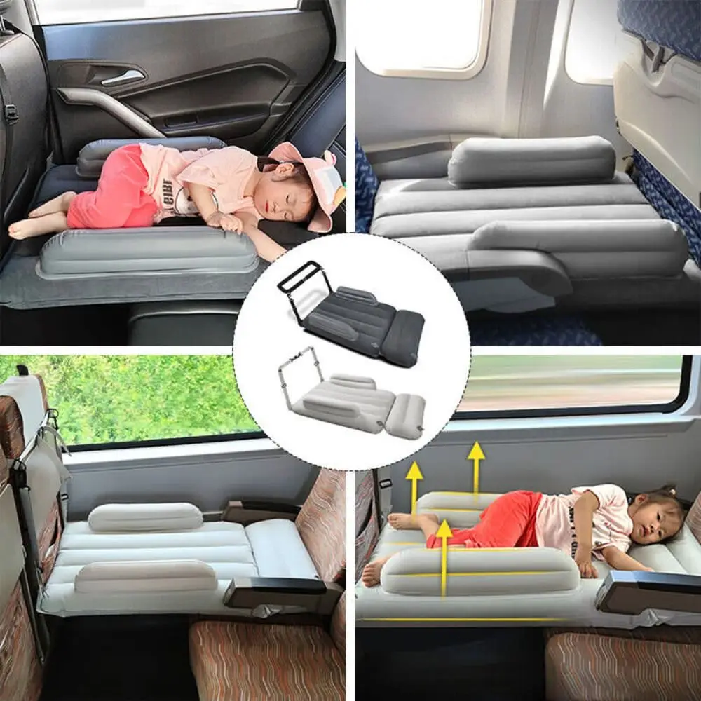 Cama de pedales conveniente para niños, colchón inflable de viaje, extensor de asiento, Color sólido, cama de aire para bebé, hamaca de avión de larga distancia