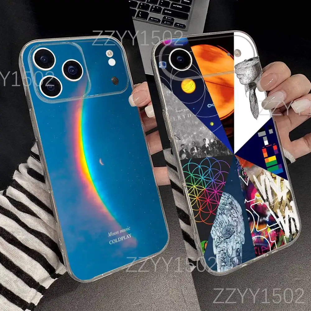 

C-COLDPLAY-eS Moon Music Phone Case For iPhone 17,16,15,14,13,12,11 Pro,Max,Plus,X,XS,XR,SE4,E Mini Transparent Soft