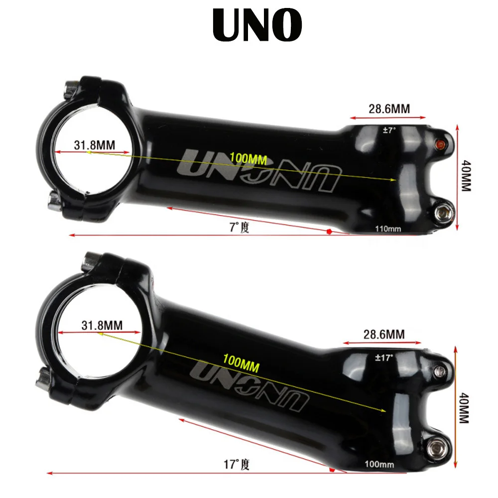 UNO Ultralight Stem 7  17 Degree MTB Mountain Bike Stem Fork 28.6 31.8mm 60/70/80/90/100/110/120/130mm Bicycle Riser Cycle Parts