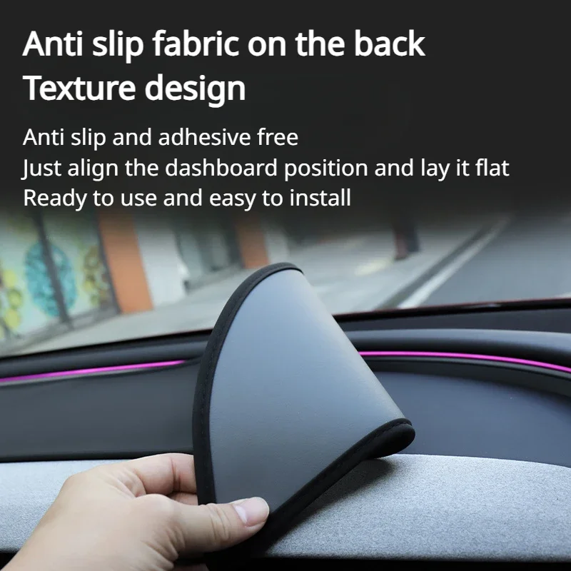 Anti-UV Dashboard Cover For tesla model 3 highland 2024 Center Console Accessories Dash Mat Heat Insulation Protector Sunshade