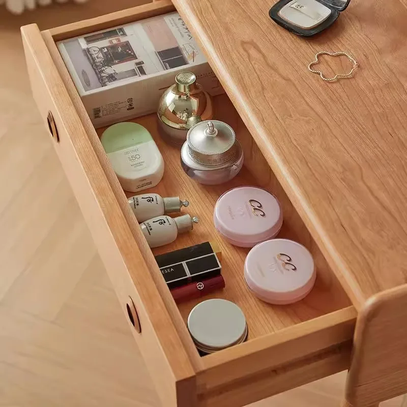 Cherry wood bedroom log makeup table small