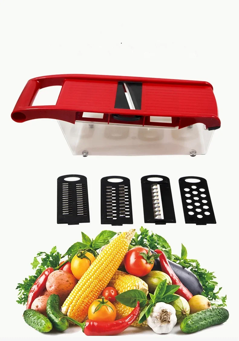 

Adjustable Mandoline Slicer Stainless Steel Vegetable Slicer Chopper Cutter for Potato Tomato Onion Peeler Carrot Grater OK 0618