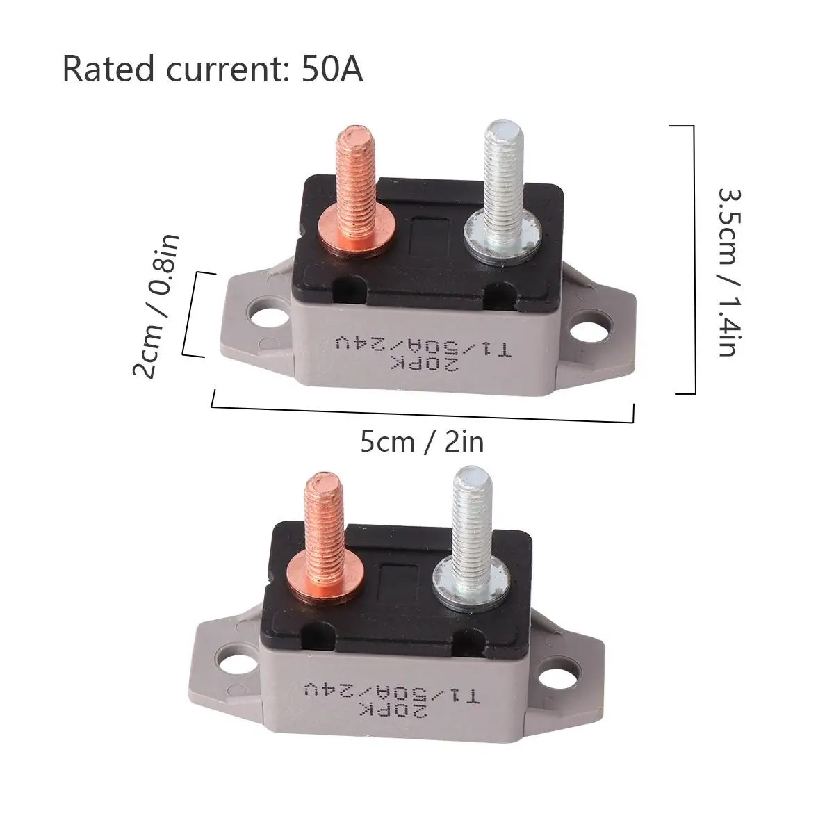 

2 Pcs Automatic Reset Circuit Breaker 12V/24V for Car Small Vehicle Plastic Boat Ship