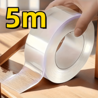 5m Ultra-Strong Nano Double-Sided Tape | Thick Transparent PE Acrylic | Waterproof High Viscosity | No Residue | For Plastic/Woo