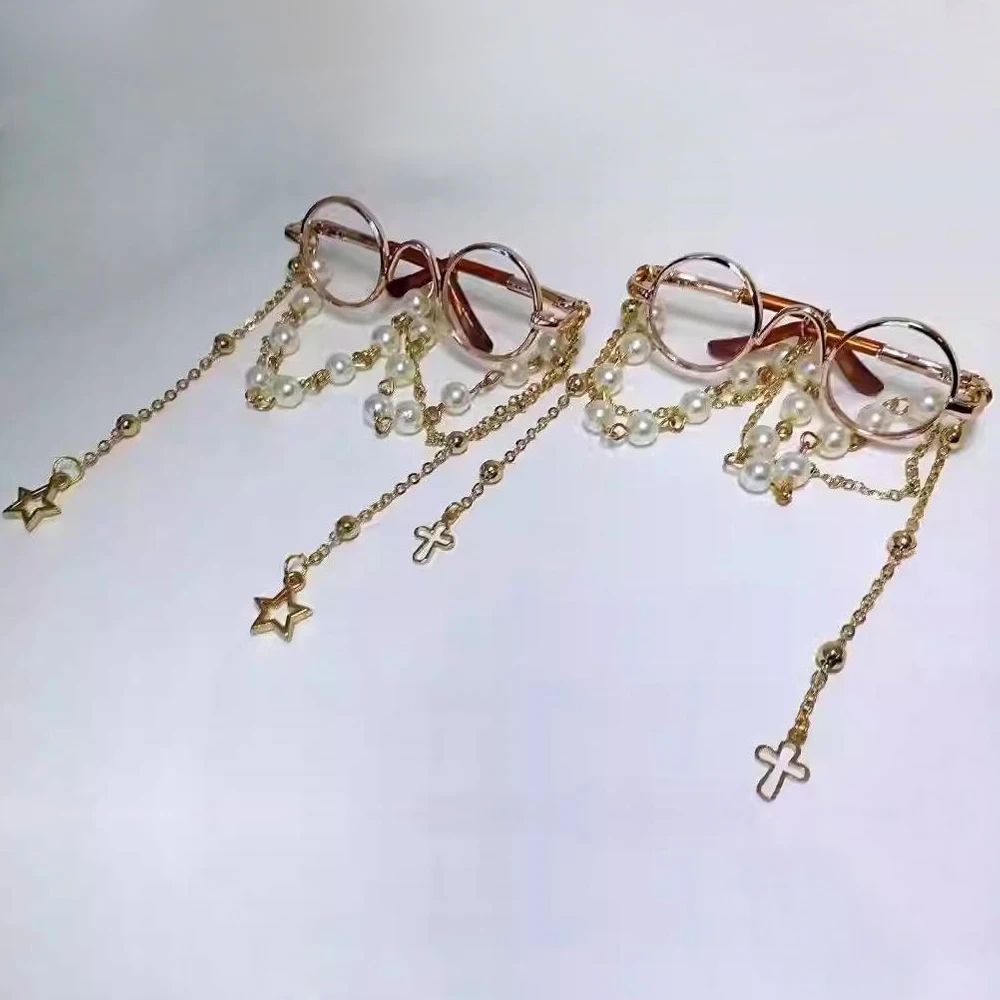 

D09-P904 children toy 1/6 1/4 1/3 BJD big girl GR uncle SD 13 doll's Photo props Accessoriess Pearl Chain Glasses 1pair