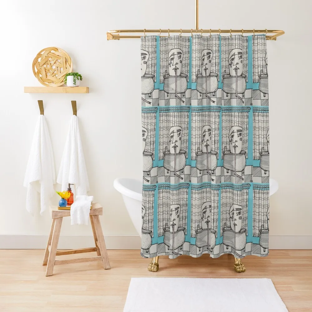 

Bathtub Ink Drawing Shower Curtain Bathroom Decor Shower Bath Curtain
