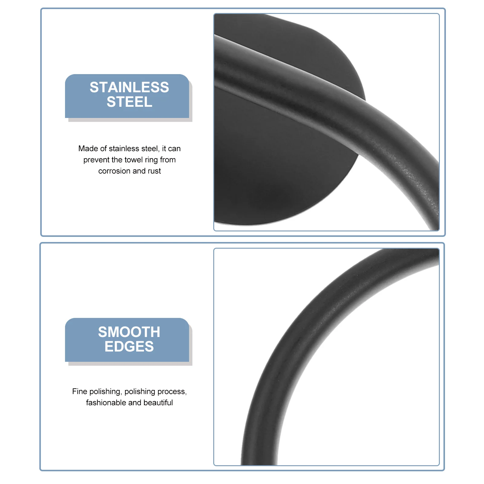 

Round Stainless Steel Towel Ring Wall Mounted Hand Towel Holder for Bathroom Kitchen Reliable Drying Supply