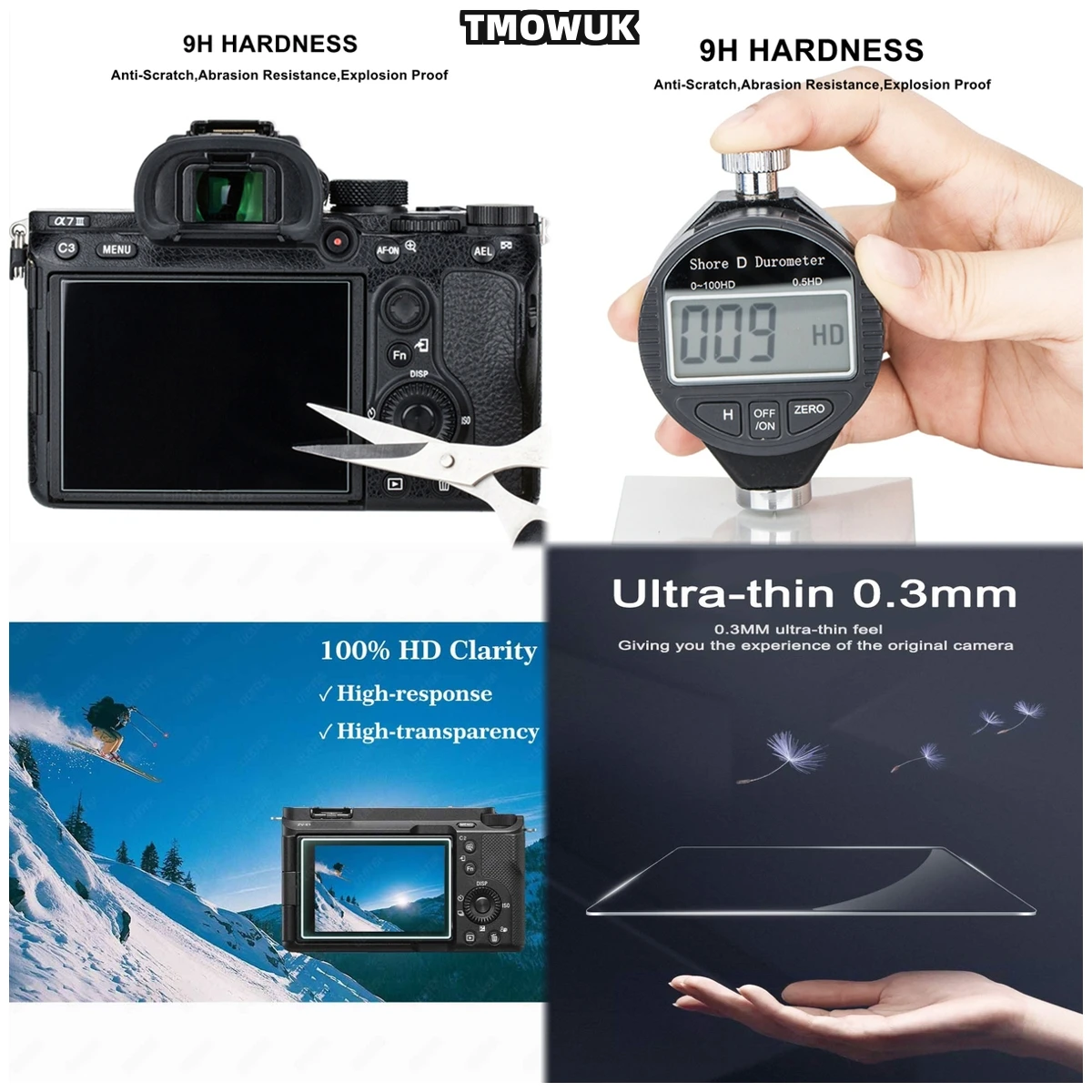 

For A7S3 A7R3 A7RM3 A7RMII A7MII A7MIII A7C, Slim Design, 9H Hardness Glass Shield Against Scratches.