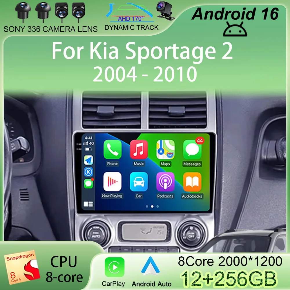 

Android 16 Car Radio For Kia Sportage 2 2004 2005 2006 2007-2010 Android Auto Multimedia Player Stereo BT 2din DVD HU