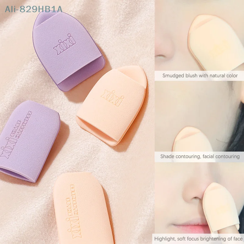 2pcs Mini Size Professional Cosmetic Cushion Puff Concealer Foundation Detail Puff Finger Puff Set Makeup Sponge Beauty Tool