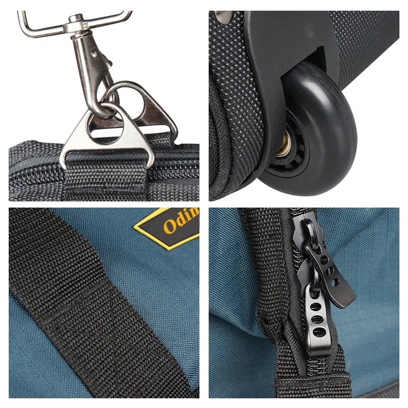 2025Hot Sale Carpenter Plumber Trolley Durable Storage Tools Bag Toolkit Electrician Wheels Tool Bag Hard Bottom