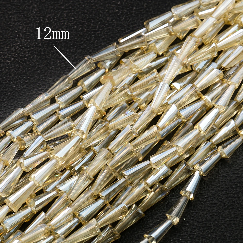 6*12mm 50pcs Tower Shape Upscale Austrian Glass Crystal Beads Conical Loose Beads DIY Necklace Bracelet Jewelry Making Supply