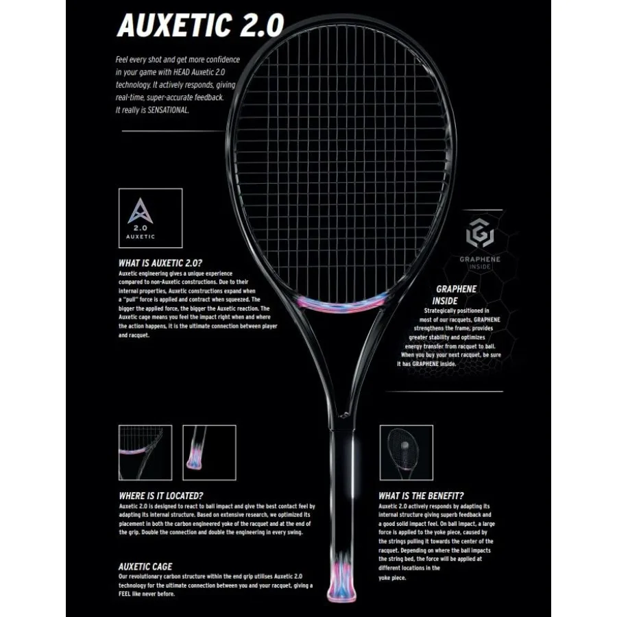 مضرب تنس بديل من Head Auxetic 2.0 Boom Team L مع اختيارك من السلسلة #5