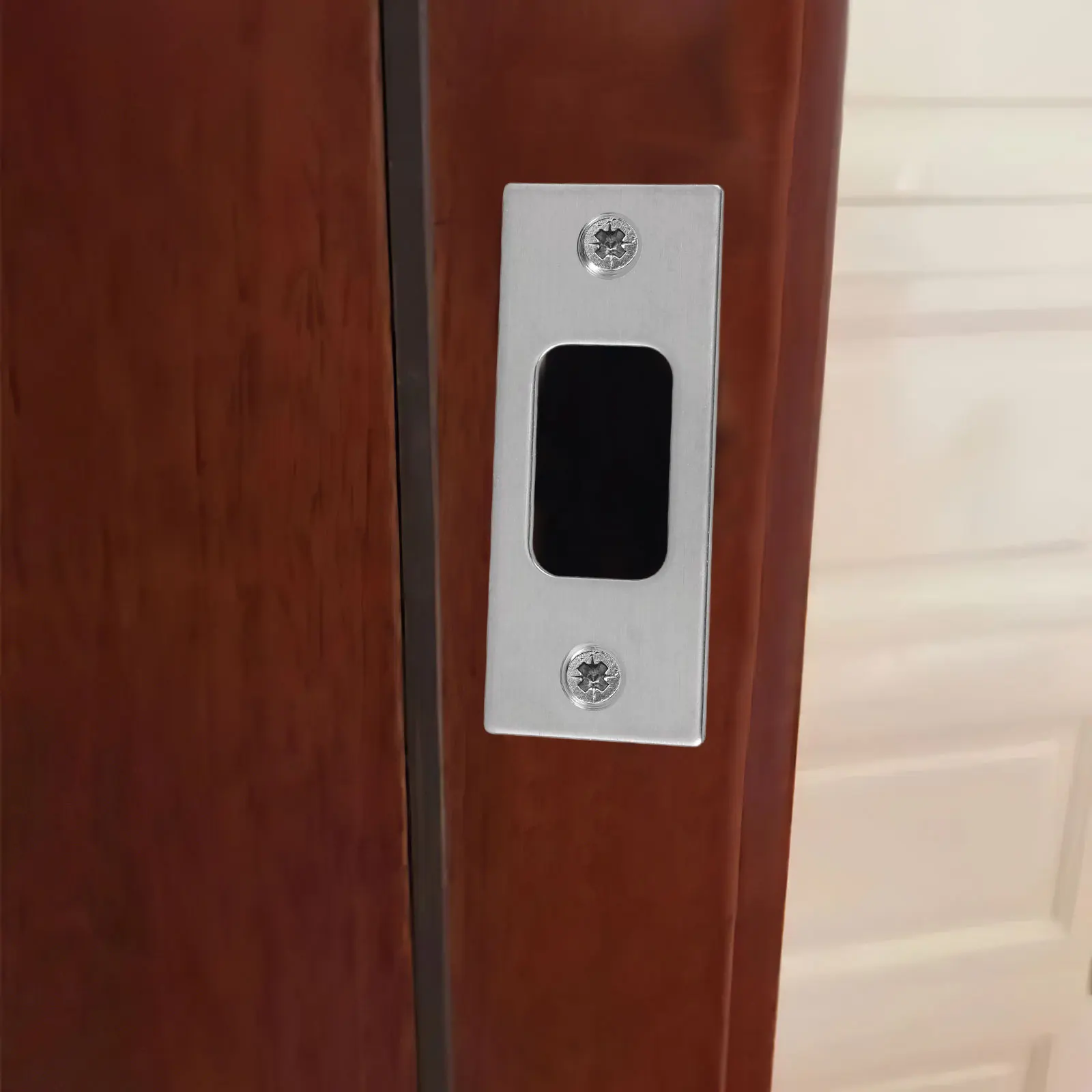 

1Set Heavy Duty Lock Strike Plate Stainless Steel Door Deadbolt Reinforcement Thickened Metal Plate for Wooden Door