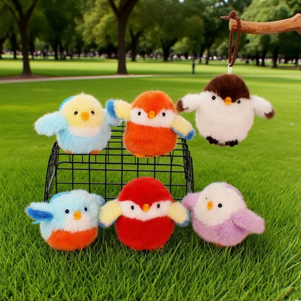 

Hot Sale Chirping Bird Plush Toys Cute Mini Fluffy Shaking Singing Bird Pendants Funny Keychain Bags Decor Lovely Kids Gift