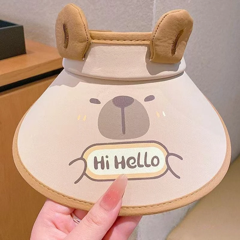 قبعة أطفال MINISO بتصميم جديد من Kapibala قبعة هوائية كرتونية للأولاد والبنات قبعة صيفية للحماية من أشعة الشمس فوق البنفسجية قبعة للحماية من الشمس