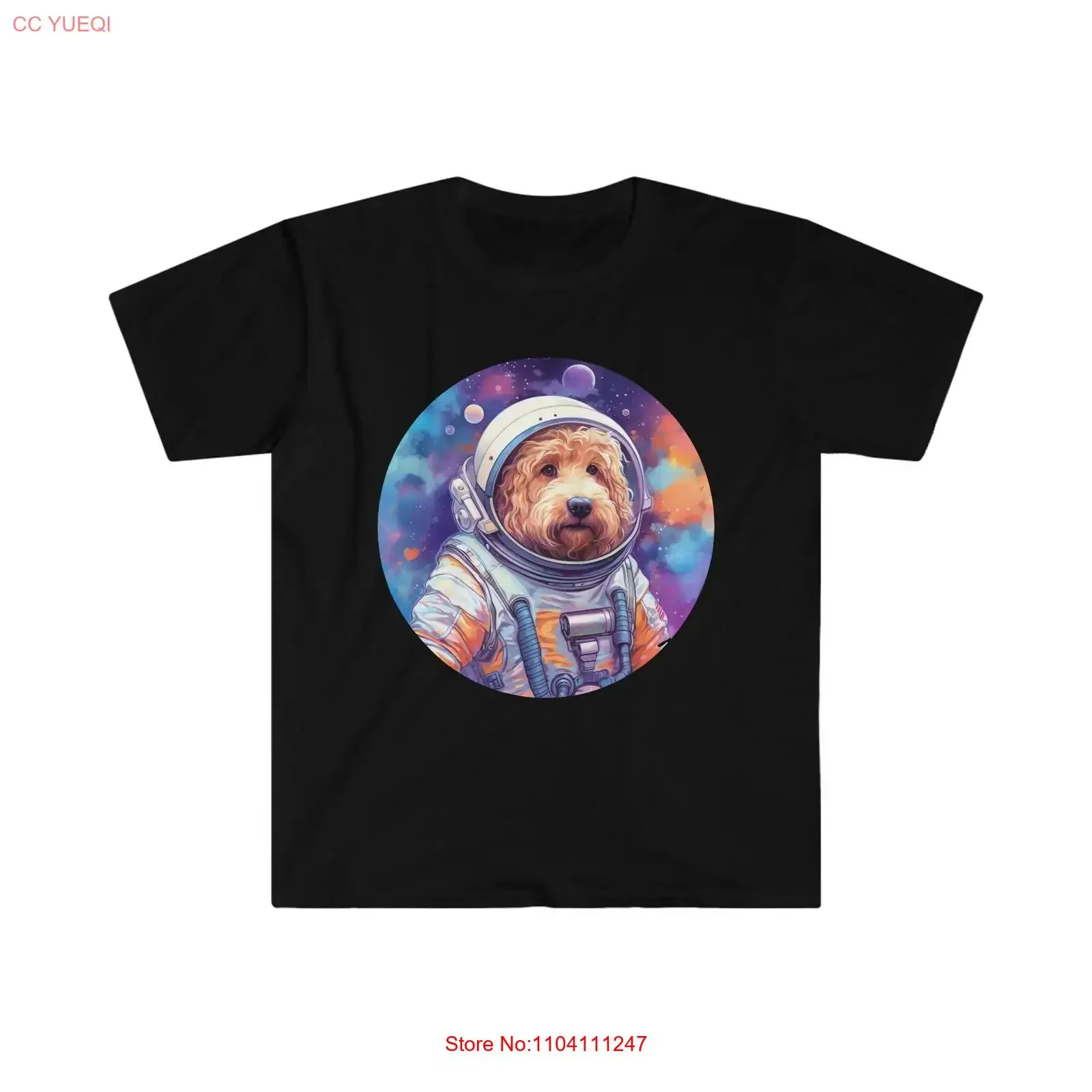 

Футболка Goldendoodle Dog Astronaut Perfect Golden Doodle Space для влюбленных, винтажная, мягкая, повседневная, удобная