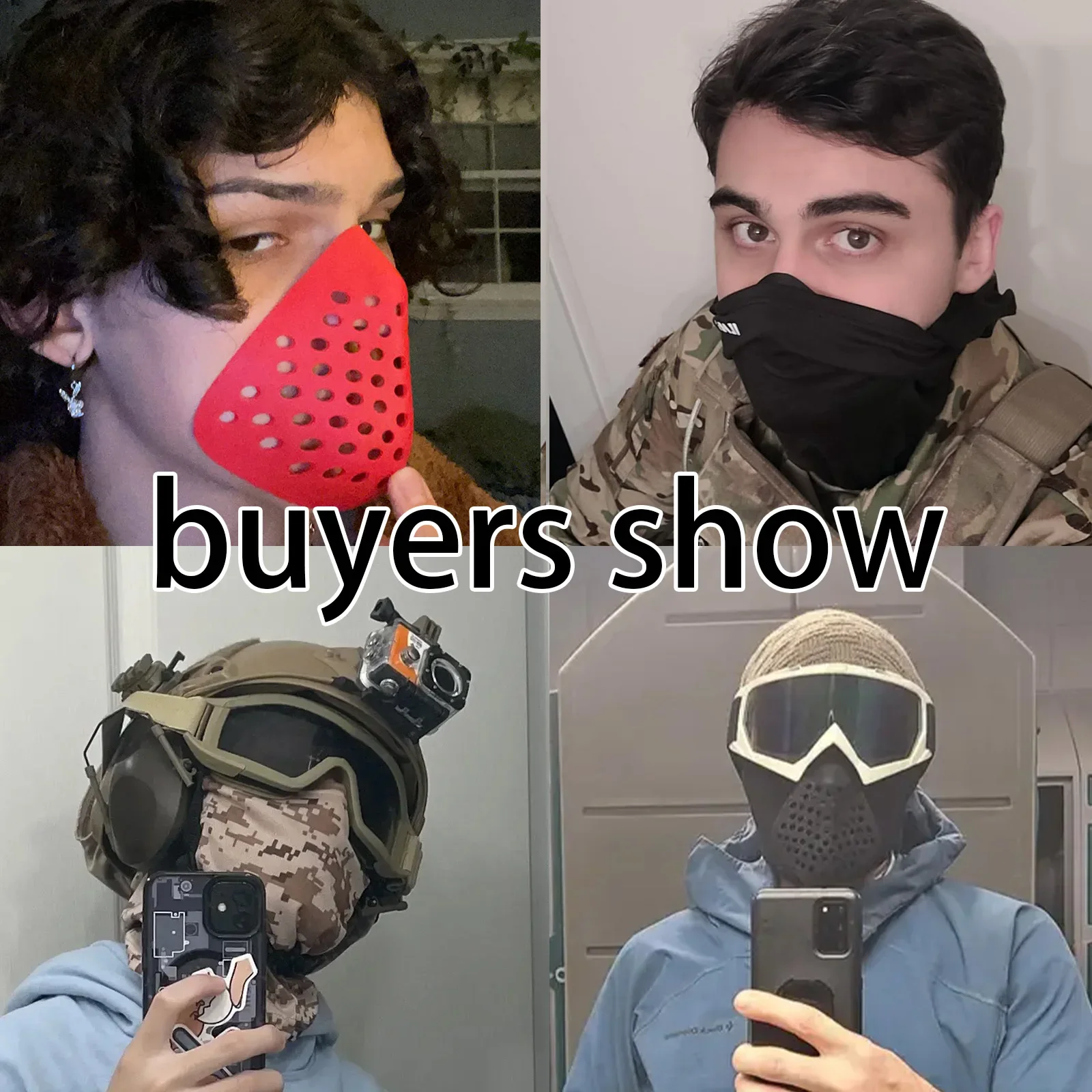 

3D Half Face Bracket Silicone Mask Cosplay Ourdoor Cycling Hiking Hunting Balaclava Protective Cover Mouth Shell Masks Props