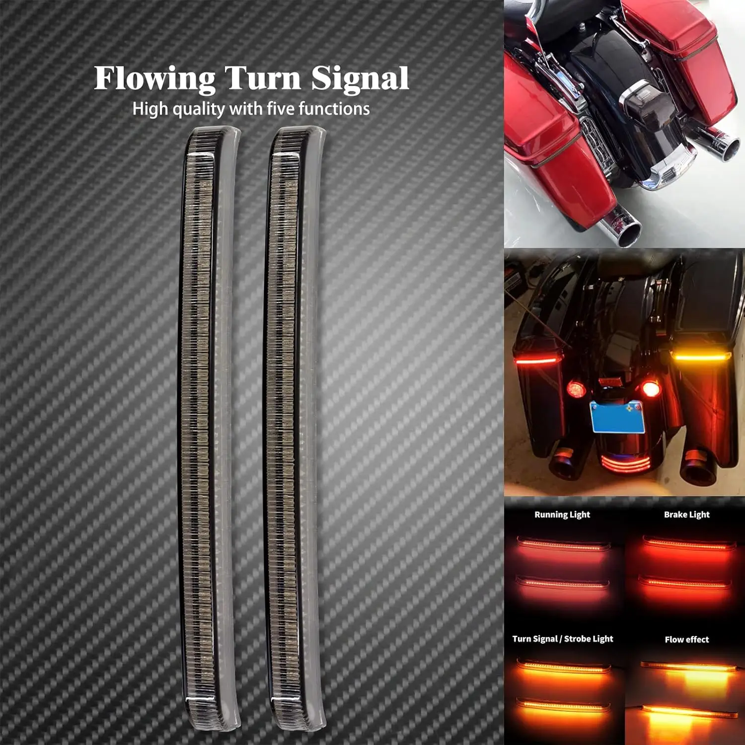 Światło LED do sakw bocznych, tylne, do Harley Touring 2014-2023, przydymione szkło