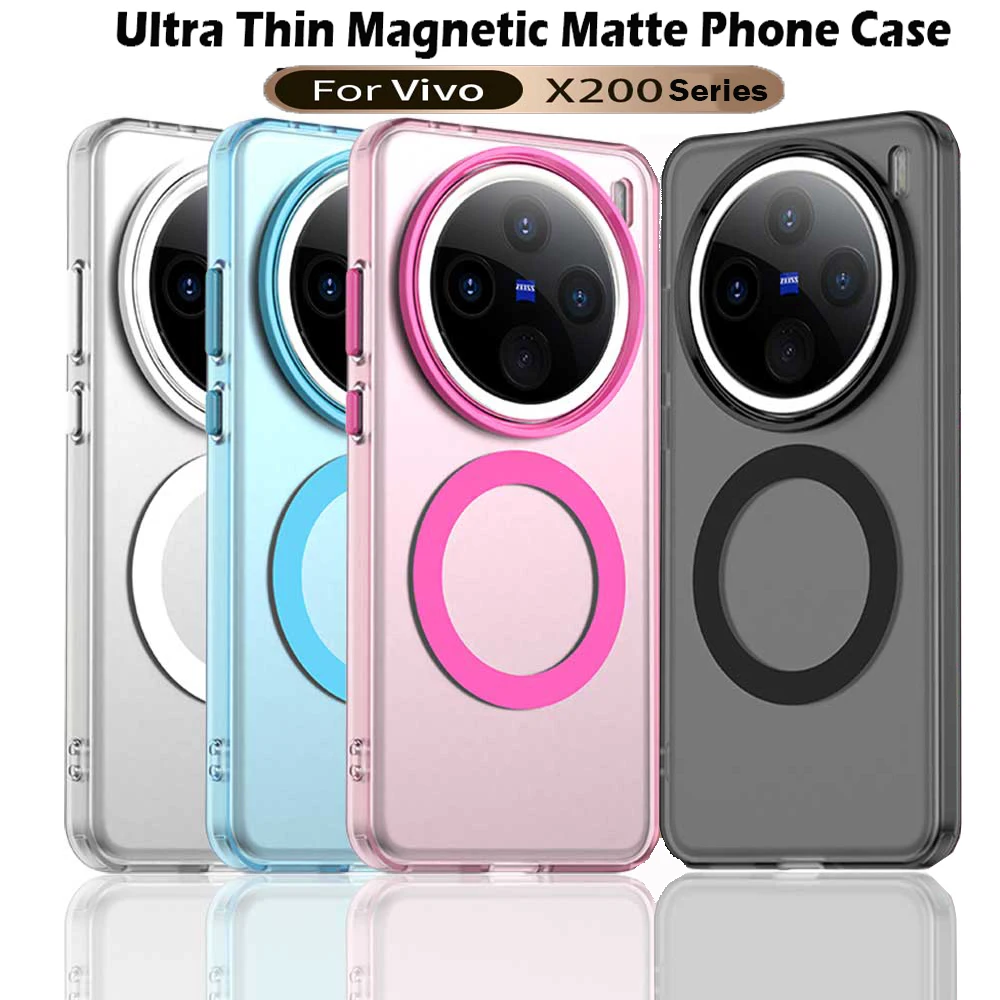 

Magsafe Matte Phone Case For Vivo X200 Ultra X200 Pro Magnetic Wireless Charging For Vivo X200 Pro Mini X200s Shockproof Cover
