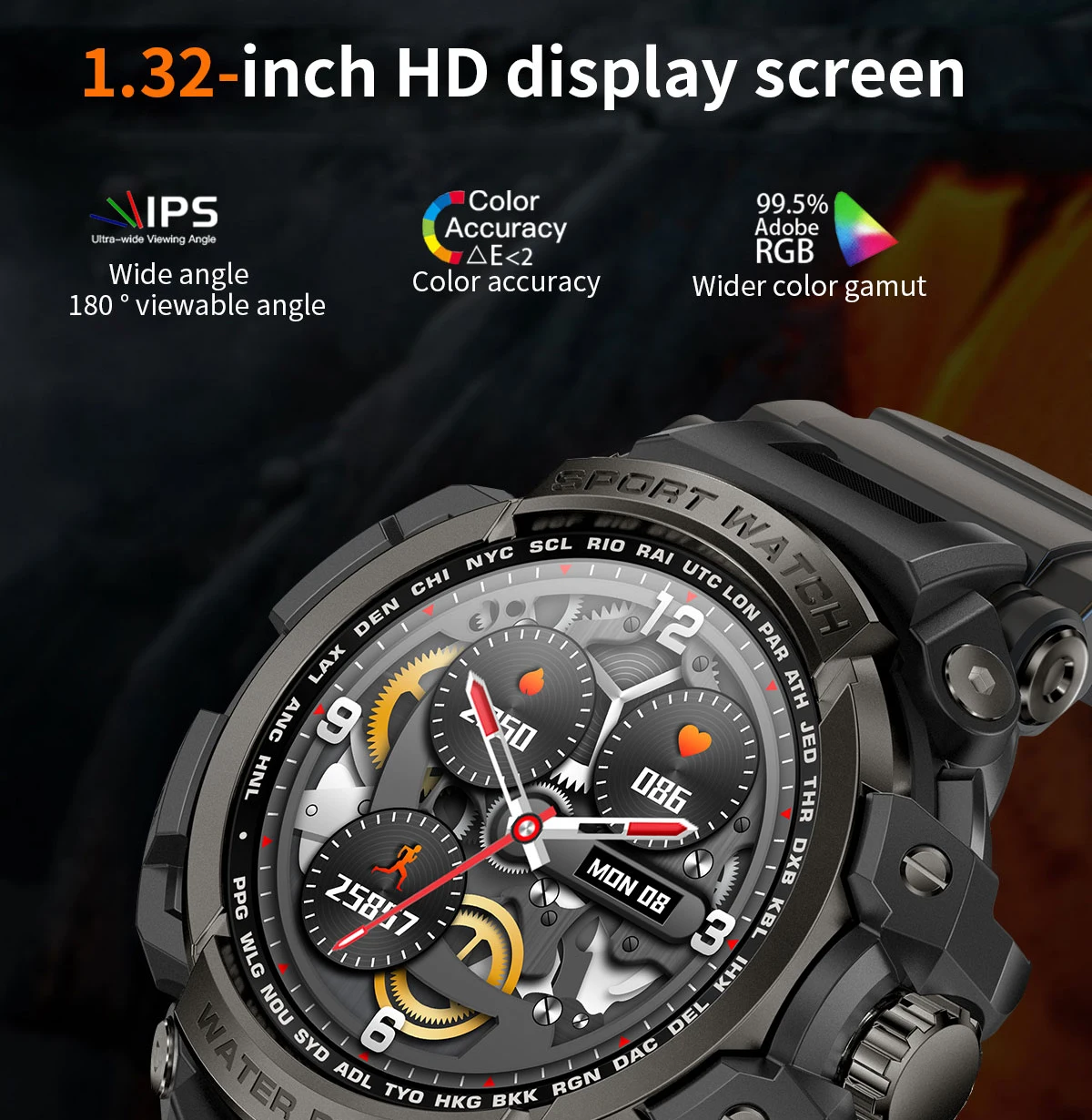Смарт-часы для владельца времени, профессиональный дизайн для занятий спортом на открытом воздухе для мужчин, 3-профессиональная технология, умные часы LC16 высокой твердости