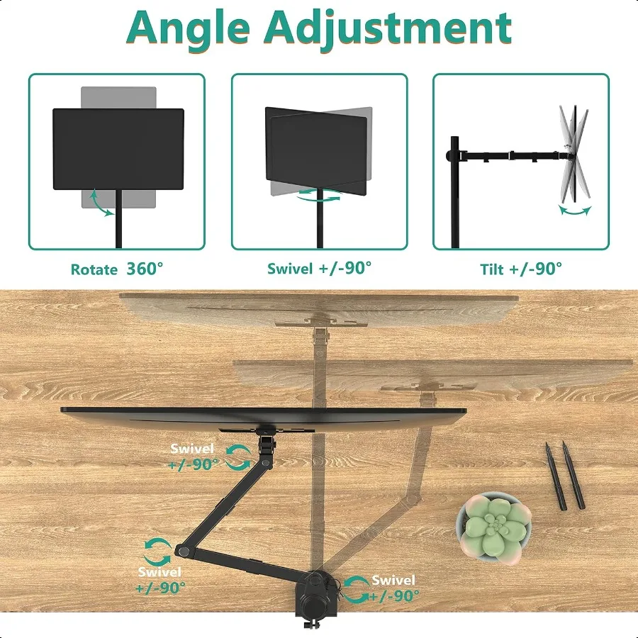 Monitor Arm Mount for Desk Single Extra Tall Computer Desk Mount Monitor Bracket Mount Stand Single up to 32 inch 22 lbs M001XL