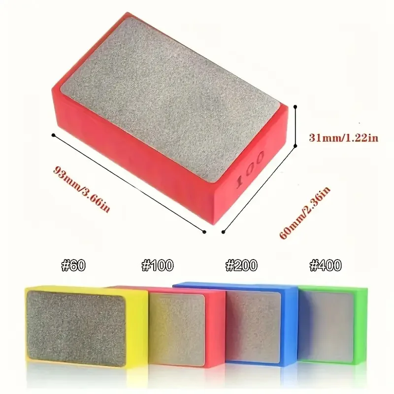 1Piece/4Piece Diamond Hand Grinding Disc，Tile Glass Abrasive Grinding Block Pad，Stone Marble Ceramic Abrasive Sanding Disc，Polis