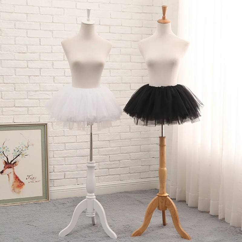 Sottoveste gonna mini tutù in tulle arruffato a strati da donna per costume da festa cosplay