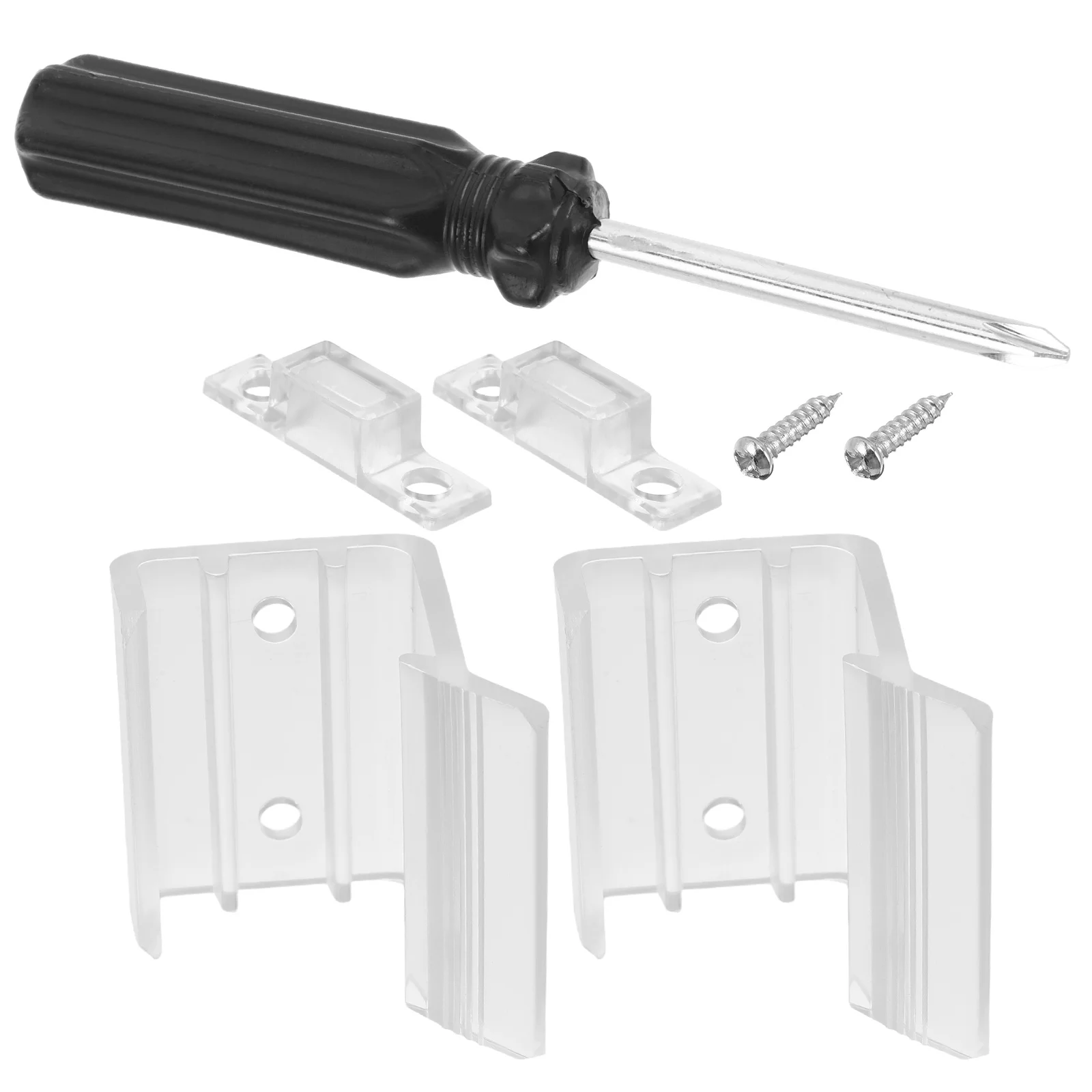 

2Pcs Clear Rv Door Latch Durable Plastic Material for Campers Secure Closure Modern Interior Design Easy Install Replacement