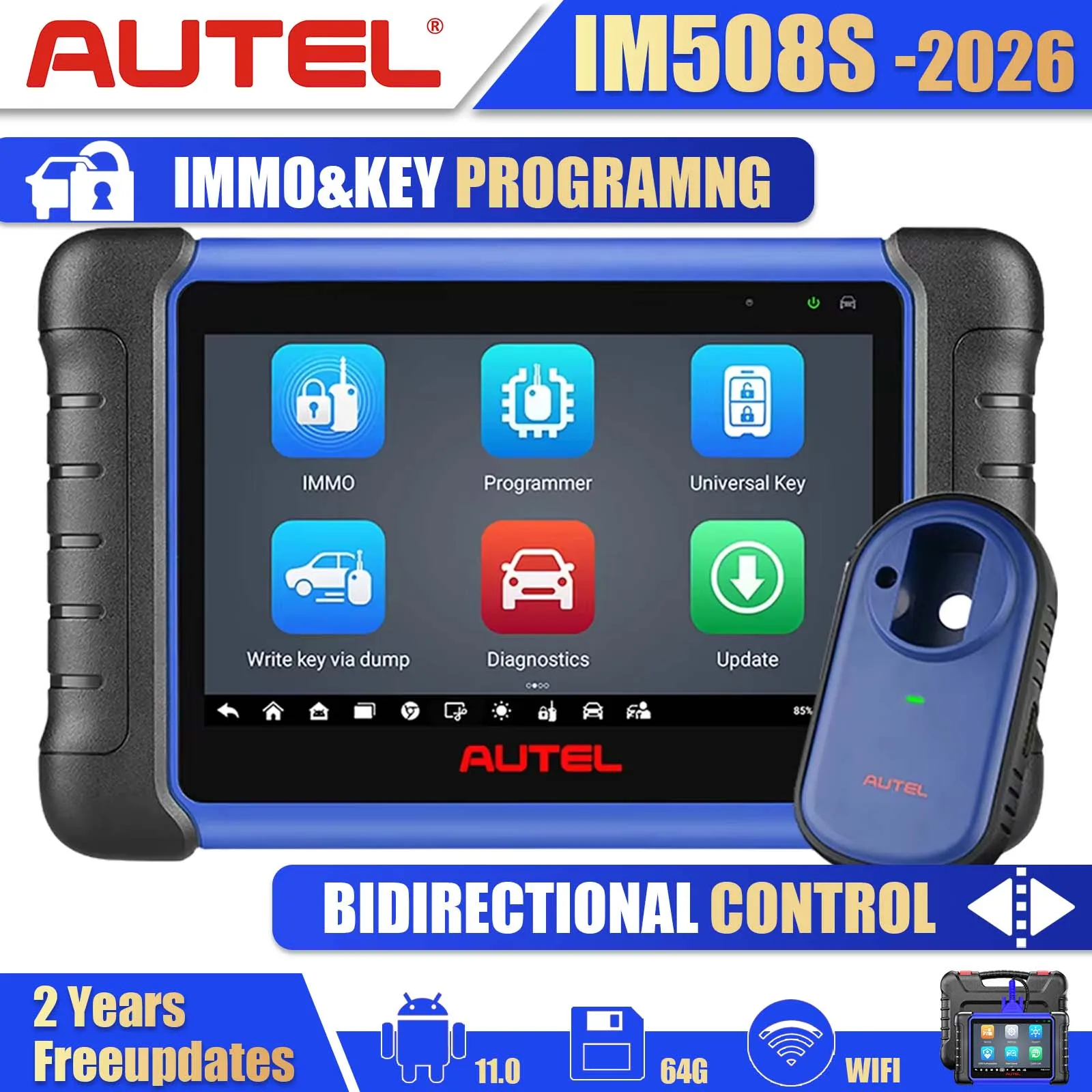 Autel MaxiIM IM508S OBD2 Scanner IMMO Key Programming Diagnostic Tool Full System 3000+ Bidirectional Tests PK KM100 KM100E 2026