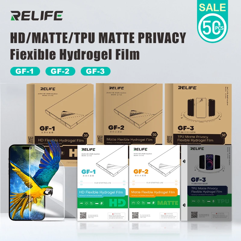 GF-1 GF-2 GF-3  GF-4 TPU Hydrogel Film for Film Cutting Machine Full Screen Coverage Screen Protector Without Recharge Code