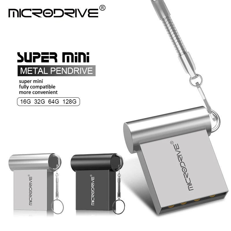 Unidad flash USB de alta velocidad, 4GB, 8GB, 32GB, 64GB, 128GB, llavero con bolígrafo de Metal, palos de memoria, Mini unidad Flash USB resistente al agua