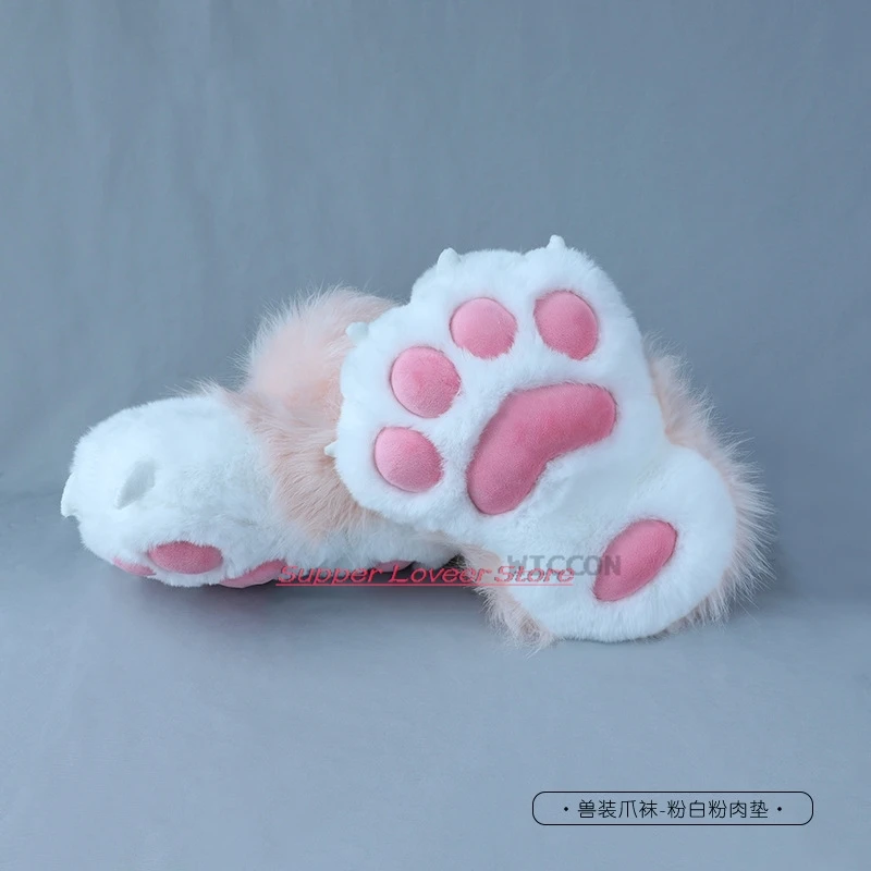 

Fursuit Furry Paws Fluffy Shoes Boots Animal Slipper Boots Acessories Furry Cute Anime Cosplay Outfit Halloween Party Suit