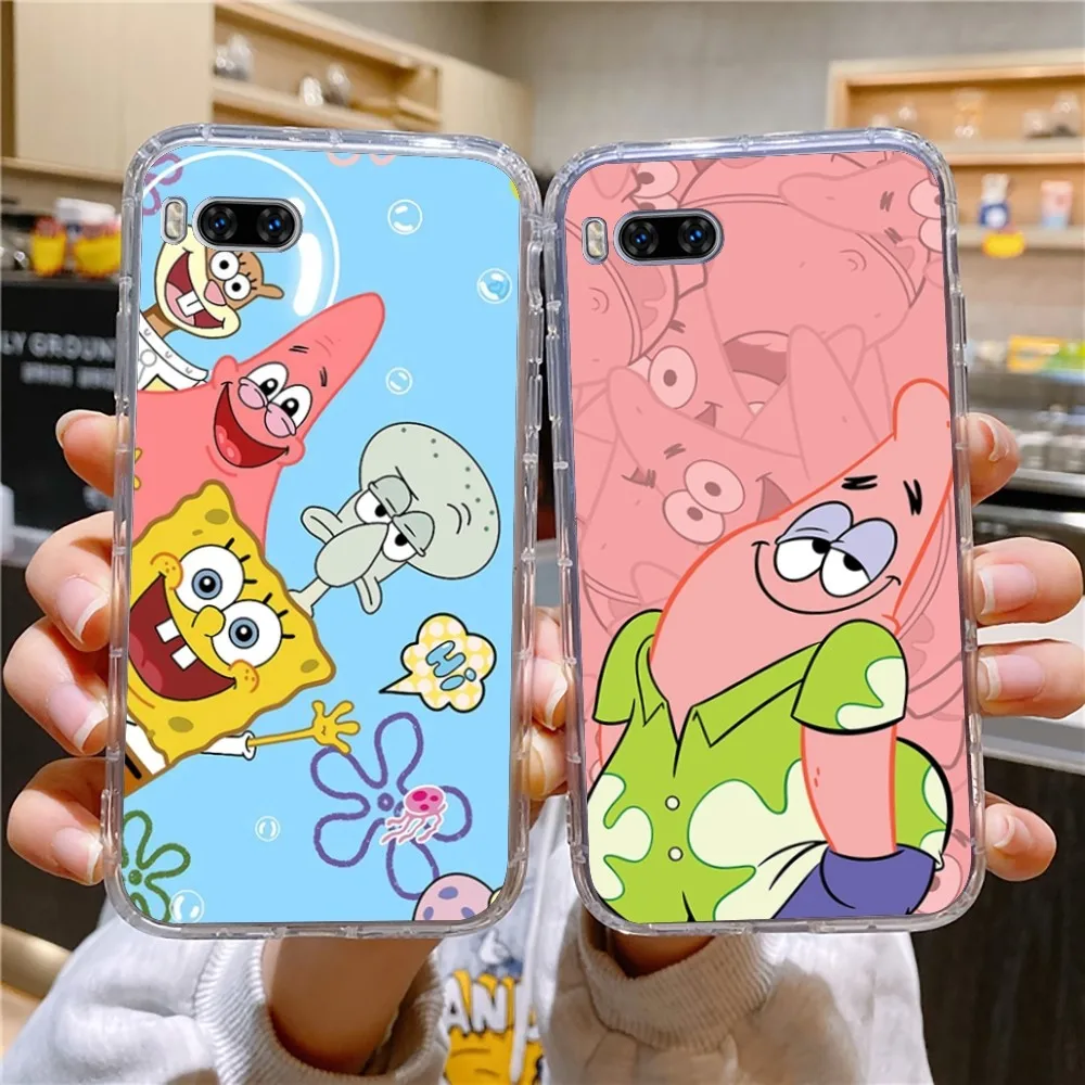 

cute cartoon S-SpongeBob Phone Case For Huawei Mate P10 P20 P30 P40 P50 Smart Z Honor 50 60 70 Pro Lite Transparent Case