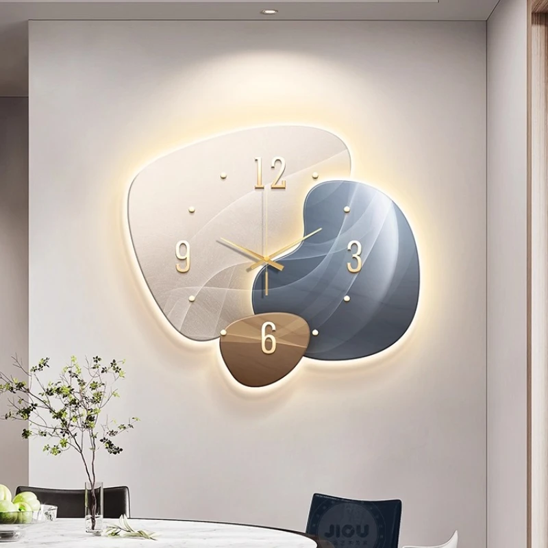 

Luxury Living Room LED Wall Clock Dining Room Design Digital Clock Kitchen Wall Mounted Watch Mural Decoraciones De Habitacione